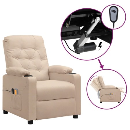Sillón de masaje eléctrico tela color crema | Foro24.es | Tu tienda online para hogar, jardín y más Foro24.es