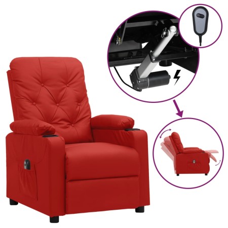 Sillón reclinable eléctrico de cuero sintético rojo tinto | Foro24.es | Tu tienda online para hogar, jardín y más Foro24.es