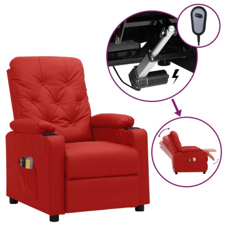 Sillón de masaje eléctrico cuero sintético rojo tinto | Foro24.es | Tu tienda online para hogar, jardín y más Foro24.es