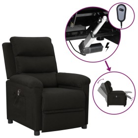Sillón reclinable eléctrico de tela negro
