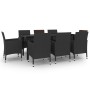 Set comedor de jardín 9 pzas y cojines ratán sintético y vidrio by , Garden sets - Ref: Foro24-3099690, Price: 796,43 €, Disc...
