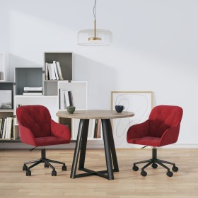 Sillas de comedor giratorias 2 unidades terciopelo rojo tinto von , Essstühle - Ref: Foro24-3103426, Preis: 182,65 €, Rabatt: %