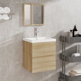 Armario de lavabo con lavamanos y espejo color roble sonoma by , bathroom vanities - Ref: Foro24-3114173, Price: 149,85 €, Di...