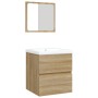 Armario de lavabo con lavamanos y espejo color roble sonoma by , bathroom vanities - Ref: Foro24-3114173, Price: 149,85 €, Di...