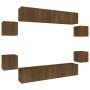 Set de muebles para TV 8 pzas madera contrachapada roble marrón by , TV Furniture - Ref: Foro24-3114221, Price: 247,77 €, Dis...