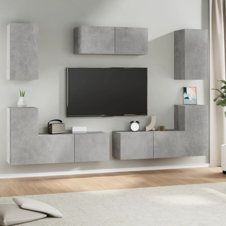 Set de muebles de TV 7 pzas madera contrachapada gris hormigón von , TV-Möbel - Ref: Foro24-3114305, Preis: 230,86 €, Rabatt: %