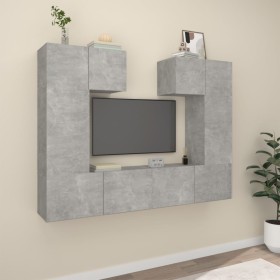 Set de muebles de TV 6 pzas madera contrachapada gris hormigón by , TV Furniture - Ref: Foro24-3114457, Price: 193,60 €, Disc...