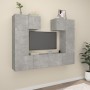 Set de muebles de TV 6 pzas madera contrachapada gris hormigón by , TV Furniture - Ref: Foro24-3114457, Price: 193,60 €, Disc...