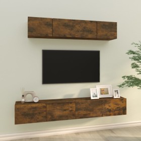 Set de muebles de TV 4 pzas madera contrachapada
