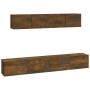 Set de muebles de TV 4 pzas madera contrachapada roble ahumado | Foro24.es | Tu tienda online para hogar, jardín y más Foro24.es
