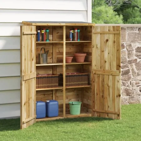 Cobertizo de herramientas madera pino impregnada 123x45x171 cm de vidaXL, Cobertizos - Ref: Foro24-318196, Precio: 300,52 €, ...