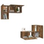 Set de muebles de TV 4 pzas madera contrachapada roble ahumado von , TV-Möbel - Ref: Foro24-3120272, Preis: 121,52 €, Rabatt: %