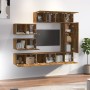 Set de muebles de TV 8 pzas madera contrachapada roble ahumado | Foro24.es | Tu tienda online para hogar, jardín y más Foro24.es