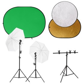 Kit de estudio fotográfico con luces, fondo y reflector by , Flashes and studio lighting - Ref: Foro24-3143954, Price: 185,74...