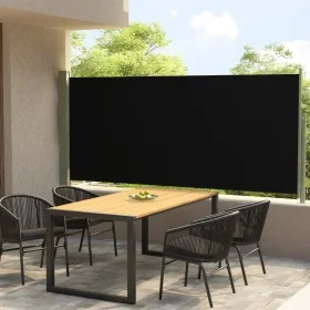 Black retractable garden side awning 140x300 cm by vidaXL, Umbrellas - Ref: Foro24-317832, Price: 57,74 €, Discount: %