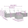 Conjunto de sofá de jardín 6 pcs Marrón Poliratán