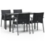 Juego comedor jardín 5 piezas y cojines ratán sintético y acero by , Garden sets - Ref: Foro24-3186991, Price: 433,01 €, Disc...