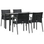 Juego comedor jardín 5 piezas y cojines ratán sintético y acero by , Garden sets - Ref: Foro24-3186991, Price: 433,01 €, Disc...