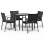 Juego comedor jardín 5 piezas y cojines ratán sintético y acero von , Gartensets - Ref: Foro24-3186972, Preis: 399,66 €, Raba...