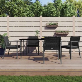 Juego comedor jardín 5 piezas y cojines ratán sintético y acero by , Garden sets - Ref: Foro24-3186979, Price: 440,26 €, Disc...