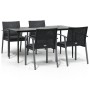 Juego comedor jardín 5 piezas y cojines ratán sintético y acero by , Garden sets - Ref: Foro24-3186979, Price: 440,26 €, Disc...
