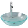 Lavabo baño grifo&desagüe de empuje vidrio templado esmerilado by , Sinks - Ref: Foro24-3098448, Price: 99,57 €, Discount: %