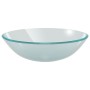Lavabo baño grifo&desagüe de empuje vidrio templado esmerilado by , Sinks - Ref: Foro24-3098448, Price: 99,57 €, Discount: %