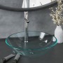 Lavabo de baño con grifo y desagüe de empuje vidrio templado