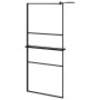 Mampara ducha con estante vidrio ESG y aluminio negro 90x195 cm von , Duschwände und Duschwände - Ref: Foro24-3185462, Preis:...