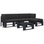 Muebles de palets 4 pzas y cojines madera pino impregnada negro von , Gartensets - Ref: Foro24-3066800, Preis: 373,96 €, Raba...