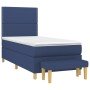 Cama box spring con colchón tela azul 90x200 cm en Camas y somieres | Comprar online en Foro24