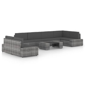 Juego muebles de jardín 8 pzas y cojines ratán sintético gris von , Gartensets - Ref: Foro24-3067174, Preis: 814,34 €, Rabatt: %