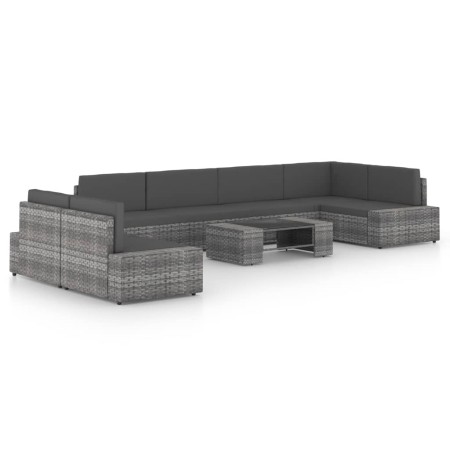 Juego muebles de jardín 8 pzas y cojines ratán sintético gris by , Garden sets - Ref: Foro24-3067174, Price: 814,34 €, Discou...