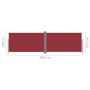 Toldo lateral retráctil rojo 180x600 cm
