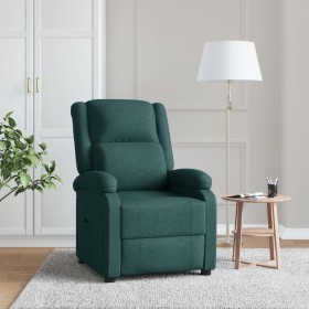 Sillón reclinable de tela verde oscuro