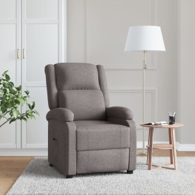 Sillón reclinable de tela gris taupe