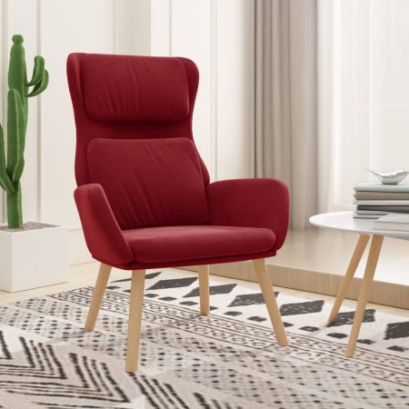 Sillón de relax de terciopelo rojo vino tinto | Foro24.es | Tu tienda online para hogar, jardín y más Foro24.es