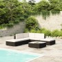 Set muebles de jardín 6 piezas y cojines ratán sintético negro von , Gartensets - Ref: Foro24-41269, Preis: 433,57 €, Rabatt: %