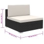 Set muebles de jardín 6 piezas y cojines ratán sintético negro von , Gartensets - Ref: Foro24-41269, Preis: 433,57 €, Rabatt: %