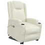 Sillón elevable de cuero sintético blanco crema by , Armchairs - Ref: Foro24-289751, Price: 343,47 €, Discount: %