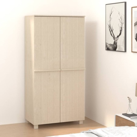 Armario HAMAR madera pino maciza marrón miel 89x50x180 cm de , Armarios roperos - Ref: Foro24-340480, Precio: 260,85 €, Descu...