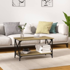 Mesa de centro madera y hierro roble Sonoma 80x45x45 cm by , Coffee table - Ref: Foro24-823323, Price: 41,45 €, Discount: %