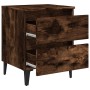 Mesita de noche 2 uds patas de metal roble ahumado 40x35x50 cm | Foro24.es | Tu tienda online para hogar, jardín y más Foro24.es