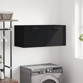 Armario de pared madera de ingeniería negro