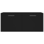 Armario de pared madera de ingeniería negro 80x36,5x35 cm de , Taquillas y armarios de almacenamiento - Ref: Foro24-830085, P...