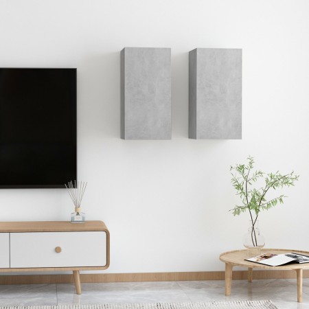 Muebles para TV 2 uds contrachapada gris hormigón 30,5x30x60 cm by , TV Furniture - Ref: Foro24-803335, Price: 64,83 €, Disco...