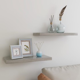 Estantes flotantes pared 2 uds MDF gris hormigón 60x23,5x3,8 cm by , Shelves and shelves - Ref: Foro24-326598, Price: 35,22 €...