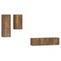 Set de muebles de TV 4 pzas madera contrachapada roble ahumado | Foro24.es | Tu tienda online para hogar, jardín y más Foro24.es