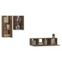 Set de muebles de TV 4 pzas madera contrachapada roble ahumado | Foro24.es | Tu tienda online para hogar, jardín y más Foro24.es