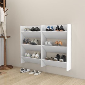 Zapateros de pared 2 uds madera contrachapada blanco 60x18x90cm von , Schuhregale und Schuhorganisatoren - Ref: Foro24-806760...